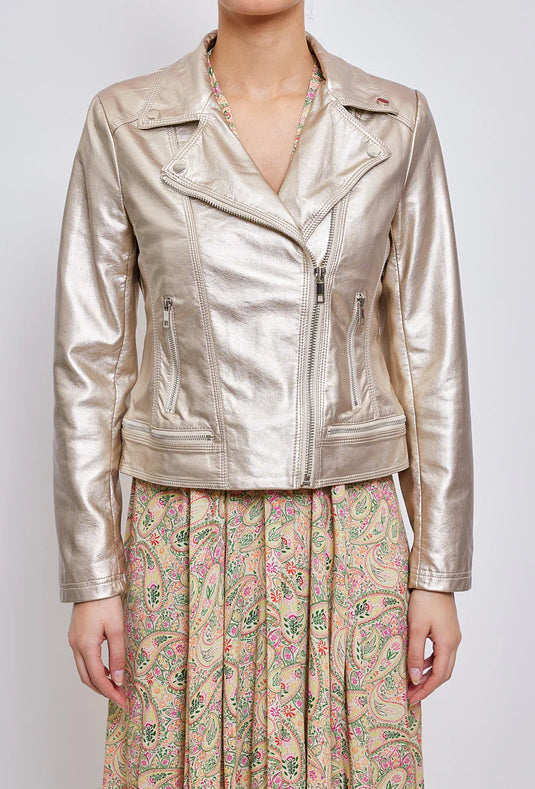 Kerri Faux Leather Biker Jacket