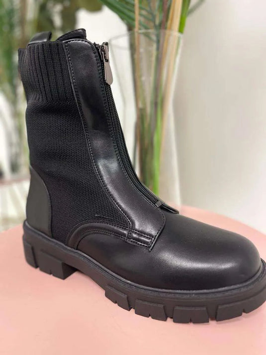 Beatrix Black Biker Boot