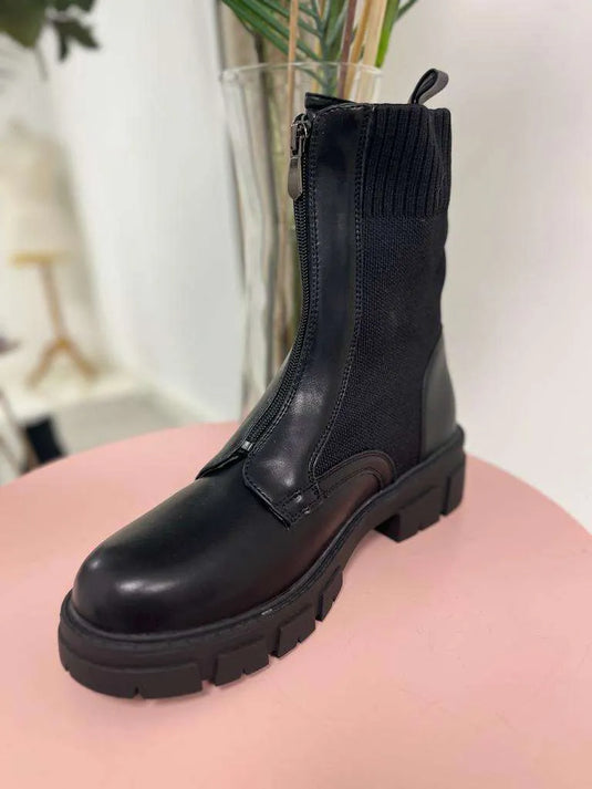 Beatrix Black Biker Boot