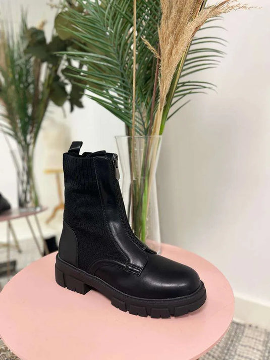 Beatrix Black Biker Boot