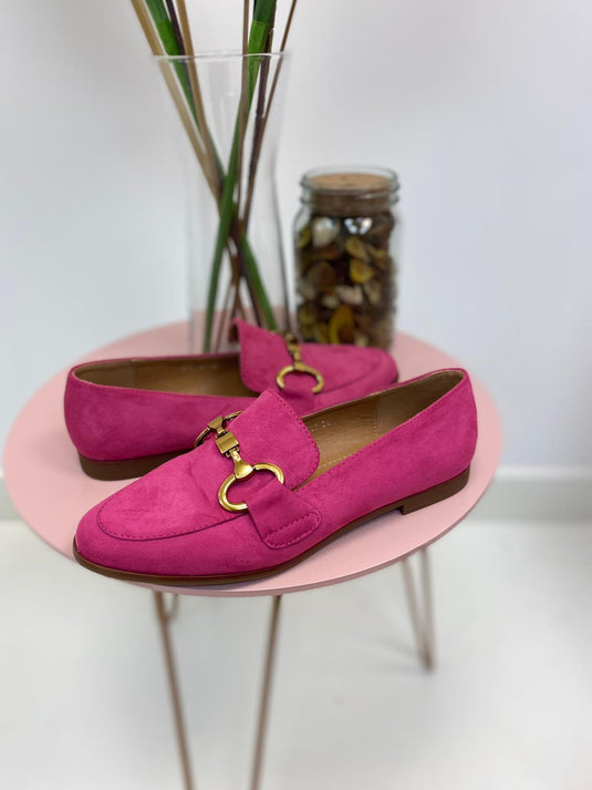 Sophia Suede pink loafers