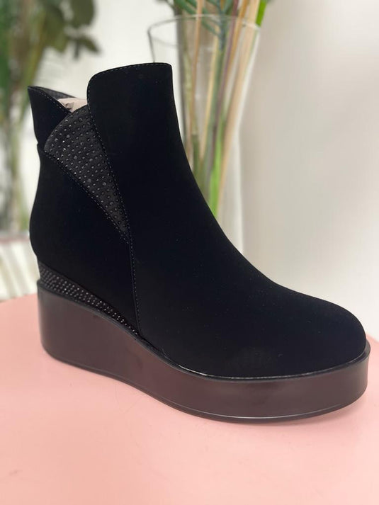 Whitney Wedge Black Boot