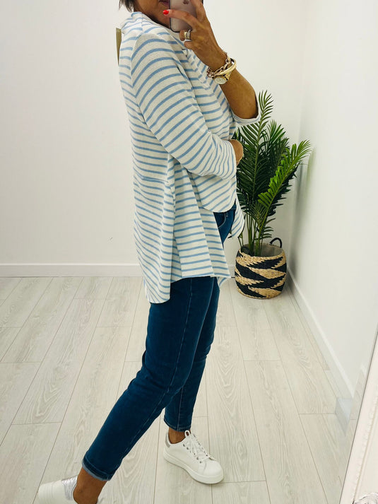 Blue Stripe Top