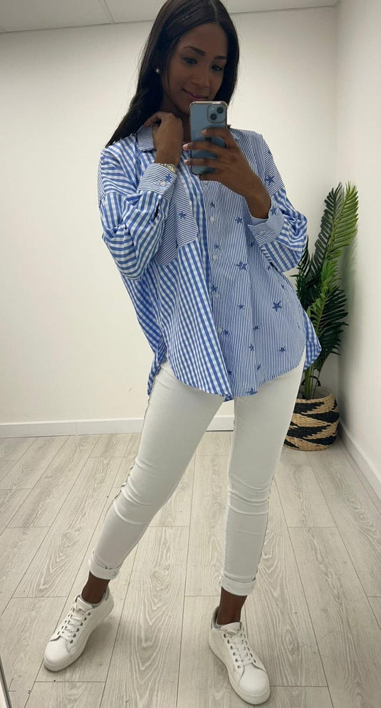 Bethany Blue Stripe Shirt