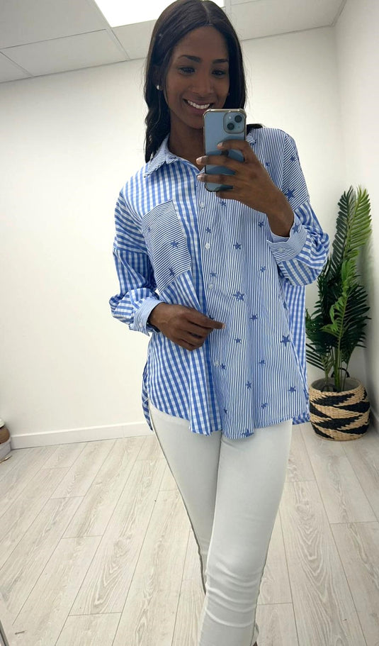 Bethany Blue Stripe Shirt