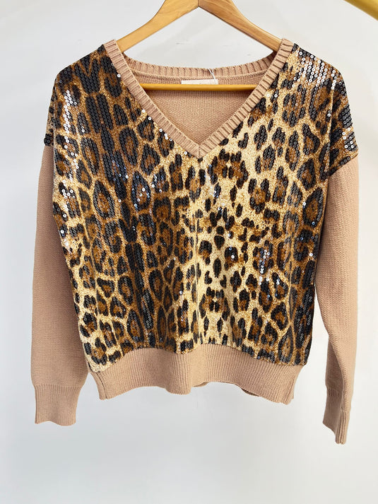 Leopard Sequin Jumper