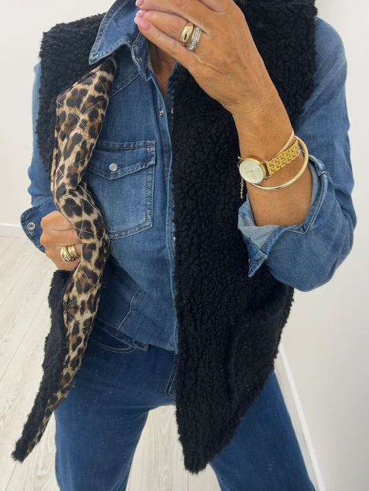 Reversable Leopard Gilet