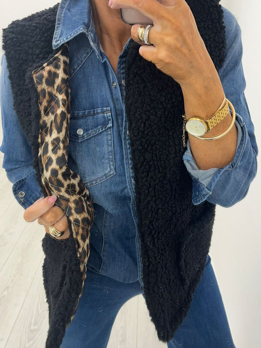 Reversable Leopard Gilet