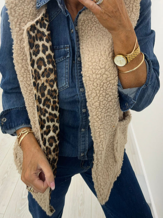 Reversable Leopard Gilet