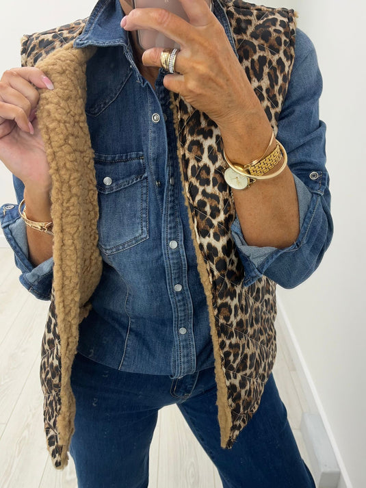 Reversable Leopard Gilet