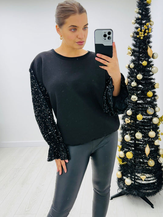 Suzanna Sequin Sleeve Jumper