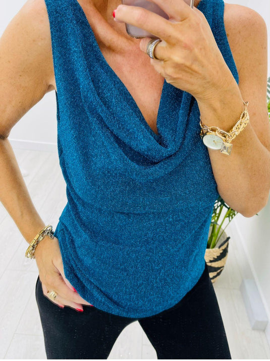 Shimmer Cowl Neck Top