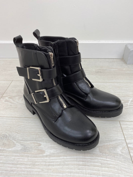 Layla Black Biker Boot